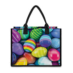 Pile Of Colorful Easter Eggs Print Canvas Tote Bag