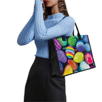 Pile Of Colorful Easter Eggs Print Canvas Tote Bag