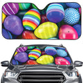 Pile Of Colorful Easter Eggs Print Car Windshield Sun Shade