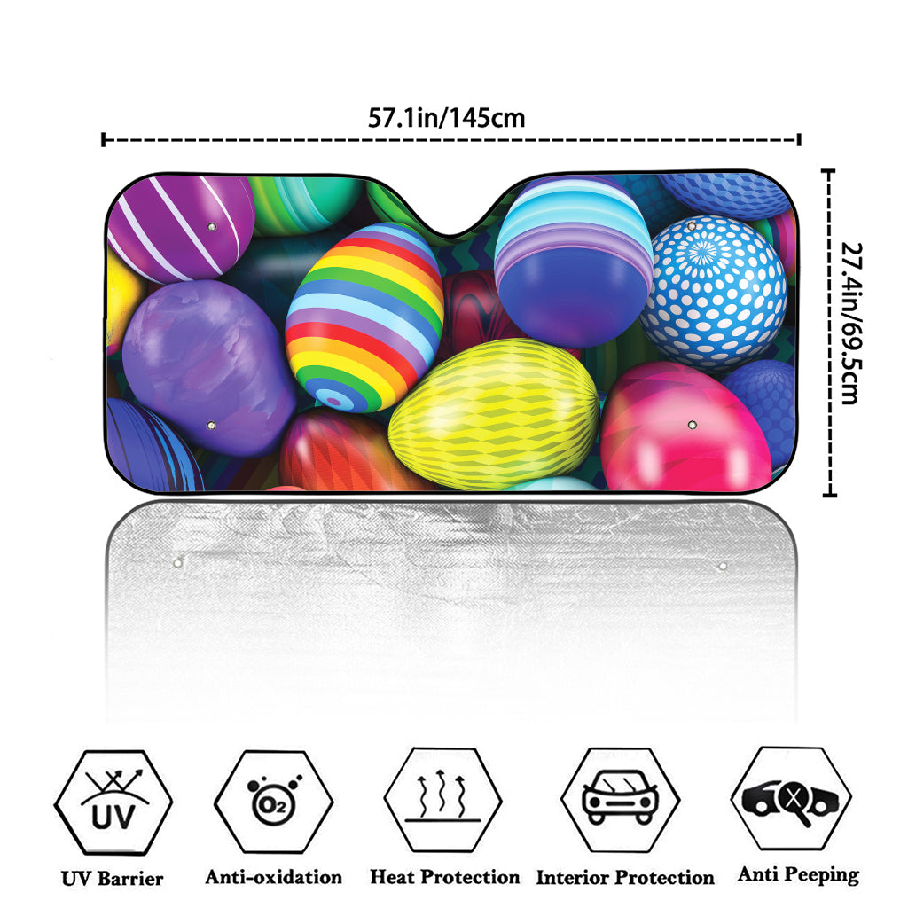 Pile Of Colorful Easter Eggs Print Car Windshield Sun Shade