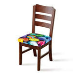 Pile Of Colorful Easter Eggs Print Chair Cushion Cover