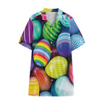Pile Of Colorful Easter Eggs Print Cotton Hawaiian Shirt