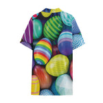 Pile Of Colorful Easter Eggs Print Cotton Hawaiian Shirt