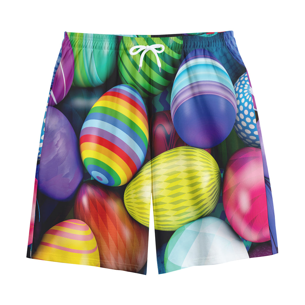 Pile Of Colorful Easter Eggs Print Cotton Shorts