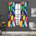 Pile Of Colorful Easter Eggs Print Grommet Curtain Panels