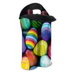 Pile Of Colorful Easter Eggs Print Double Neoprene Wine Tote