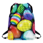 Pile Of Colorful Easter Eggs Print Drawstring Backpack