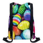Pile Of Colorful Easter Eggs Print Drawstring Backpack