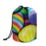 Pile Of Colorful Easter Eggs Print Drawstring Makeup Bag