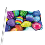 Pile Of Colorful Easter Eggs Print Flag