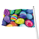 Pile Of Colorful Easter Eggs Print Flag