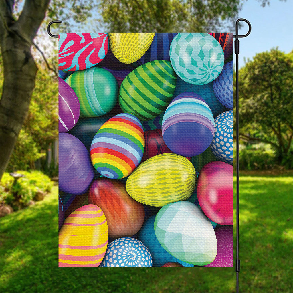 Pile Of Colorful Easter Eggs Print Garden Flag