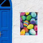 Pile Of Colorful Easter Eggs Print Garden Flag