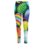Pile Of Colorful Easter Eggs Print High-Waisted Pocket Leggings