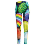Pile Of Colorful Easter Eggs Print High-Waisted Pocket Leggings