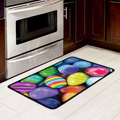 Pile Of Colorful Easter Eggs Print Kitchen Mat