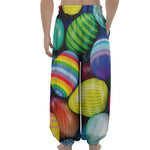 Pile Of Colorful Easter Eggs Print Lantern Pants