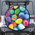 Pile Of Colorful Easter Eggs Print Leather Spare Tire Cover