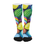 Pile Of Colorful Easter Eggs Print Long Socks