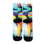 Pile Of Colorful Easter Eggs Print Long Socks