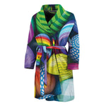 Pile Of Colorful Easter Eggs Print Men's Bathrobe