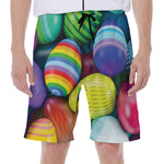Pile Of Colorful Easter Eggs Print Men's Beach Shorts