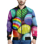 Pile Of Colorful Easter Eggs Print Men's Bomber Jacket