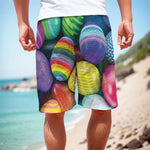Pile Of Colorful Easter Eggs Print Men's Cargo Shorts