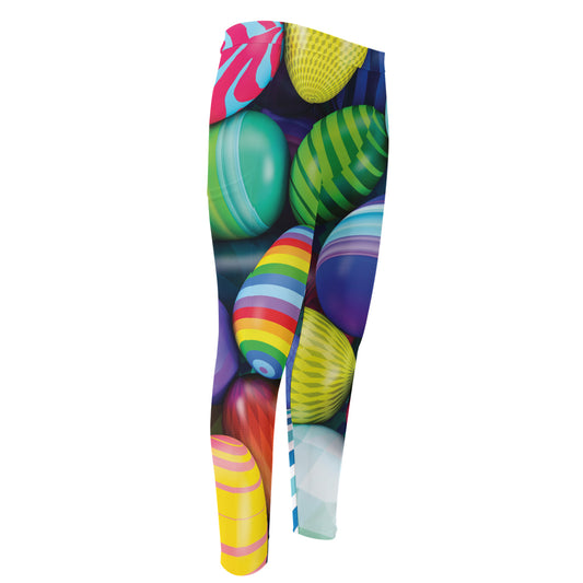 Pile Of Colorful Easter Eggs Print Men's Compression Pants
