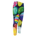 Pile Of Colorful Easter Eggs Print Men's Compression Pants