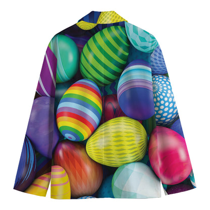 Pile Of Colorful Easter Eggs Print Men's Cotton Blazer