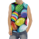 Pile Of Colorful Easter Eggs Print Men's Fitness Tank Top