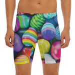Pile Of Colorful Easter Eggs Print Men's Long Boxer Briefs