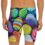 Pile Of Colorful Easter Eggs Print Men's Long Boxer Briefs