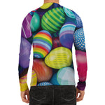 Pile Of Colorful Easter Eggs Print Men's Long Sleeve Rash Guard