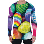 Pile Of Colorful Easter Eggs Print Men's Long Sleeve T-Shirt