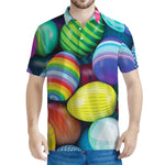 Pile Of Colorful Easter Eggs Print Men's Polo Shirt