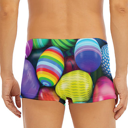 Pile Of Colorful Easter Eggs Print Men's Short Boxer Briefs