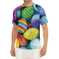 Pile Of Colorful Easter Eggs Print Men's Short Sleeve Rash Guard