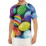 Pile Of Colorful Easter Eggs Print Men's Short Sleeve Rash Guard