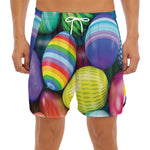 Pile Of Colorful Easter Eggs Print Men's Split Running Shorts