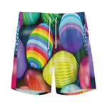 Pile Of Colorful Easter Eggs Print Men's Sports Shorts