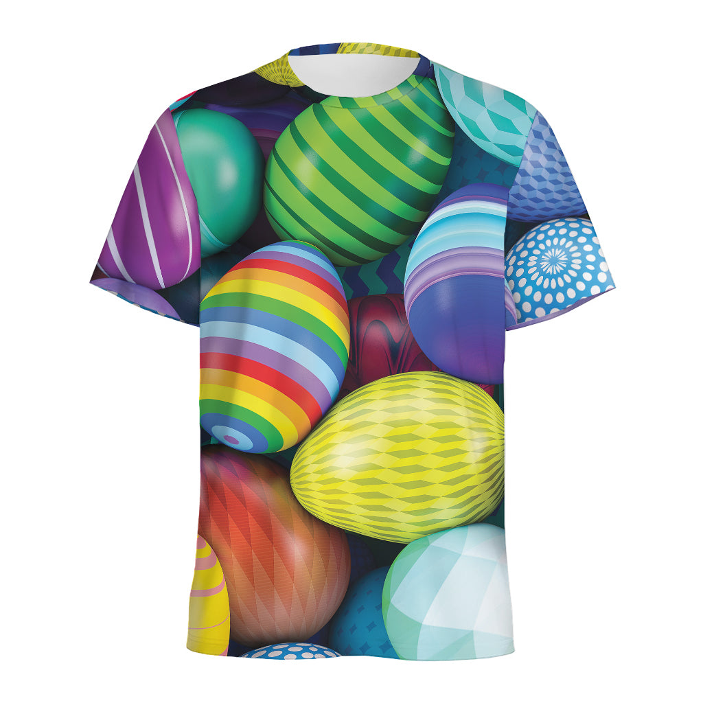 Pile Of Colorful Easter Eggs Print Men's Sports T-Shirt