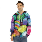 Pile Of Colorful Easter Eggs Print Men's Velvet Pullover Hoodie