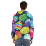 Pile Of Colorful Easter Eggs Print Men's Velvet Pullover Hoodie