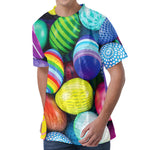 Pile Of Colorful Easter Eggs Print Men's Velvet T-Shirt