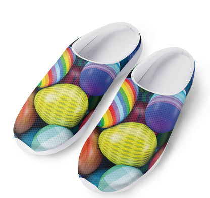 Pile Of Colorful Easter Eggs Print Mesh Casual Shoes