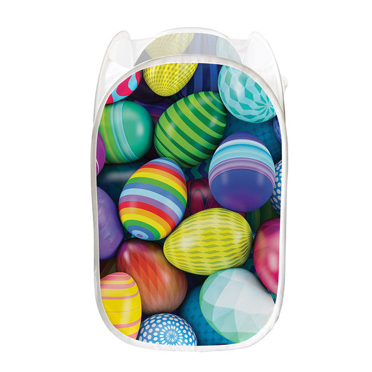 Pile Of Colorful Easter Eggs Print Mesh Laundry Hamper