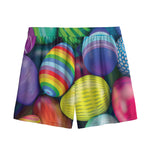 Pile Of Colorful Easter Eggs Print Mesh Shorts