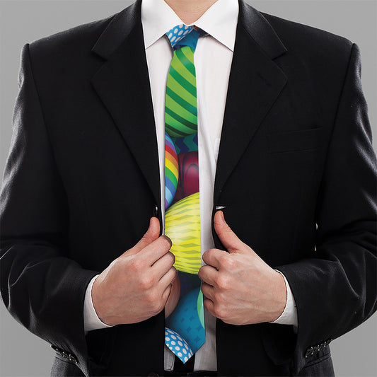 Pile Of Colorful Easter Eggs Print Necktie